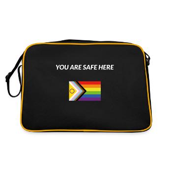 Vous êtes en sécurité ici Fierté inclusive - Sac Retro - noir/or - Dos