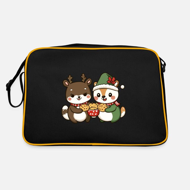 Animaux mangeant des biscuits Pâtisserie de Noël Sac Retro