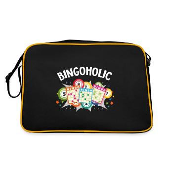 Bingoholic Funny Lucky Gambling - Retro Tasche - Schwarz/Gold - Hinten