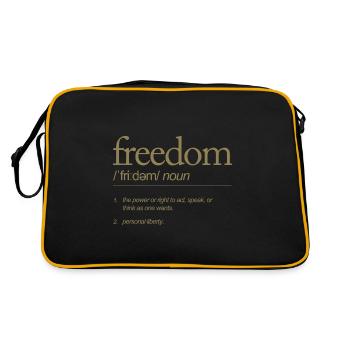 Liberté - Faire ce que vous voulez et personnel - Sac Retro - noir/or - Dos