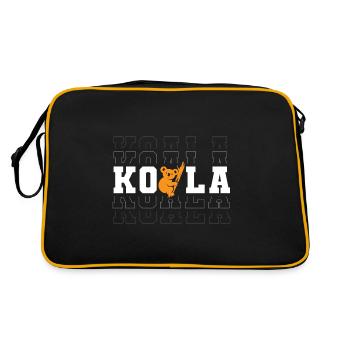 Koala Tier Bären Baum - Retro Tasche - Schwarz/Gold - Hinten