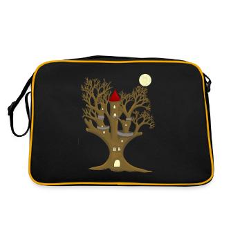 Fantasy TreeHouse Forest Tree Child Kids Fairy Tale - Retro Bag - black/gold - Back
