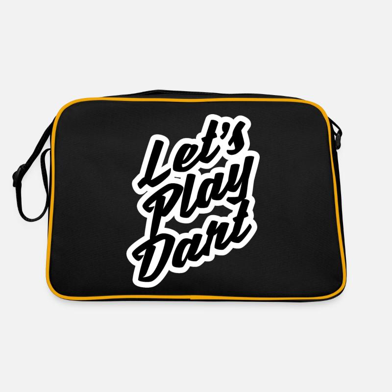 Dart Darts Dartspieler Dartscheibe Geschenk - Retro Tasche - Schwarz/Gold