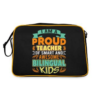 I am a Proud Teacher of Smart and Awesome Kids - Sac Retro - noir/or - Dos