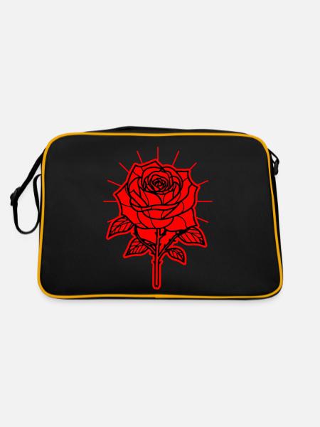 Épines de fleur de rose - Sac Retro - noir/or - Dos