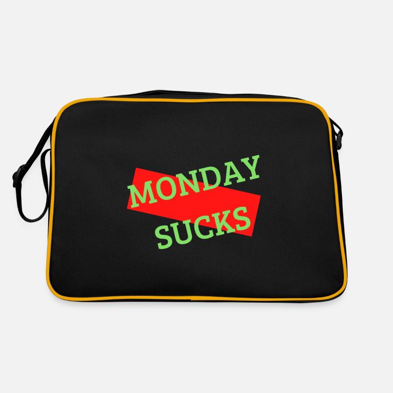 Monday sucks - Retro Tasche - Schwarz/Gold