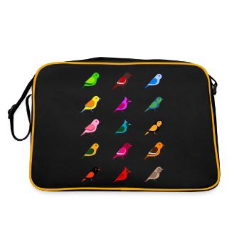 Birds birds colorful design bird species bird gift - Retro Bag - black/gold - Back