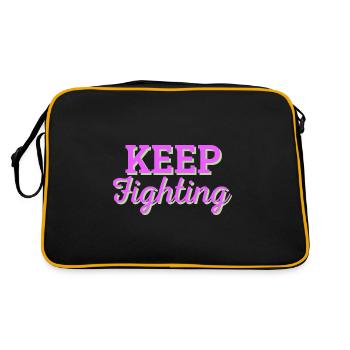 Keep Fighting - Retro Tasche - Schwarz/Gold - Hinten