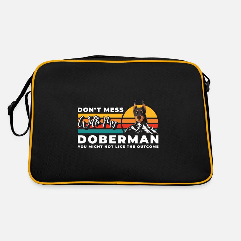Dobermann Hunderasse Hundefreund Retro Tasche