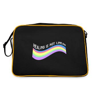 Awareness Mental Health Healing Is Not Linear - Retro Bag - black/gold - Back