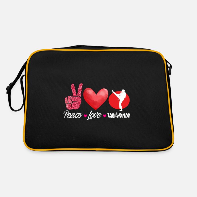 TKD Korean Martial Arts Tae Kwon - Retro Tasche - Schwarz/Gold