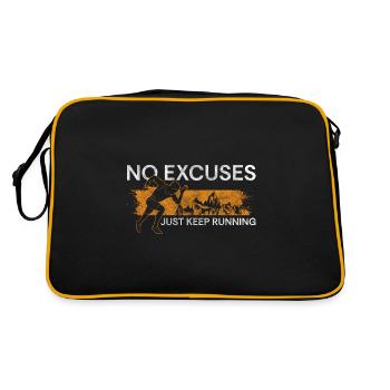 Marathonläufer Sprinten Athlet Kein Ausreden - Retro Tasche - Schwarz/Gold - Hinten