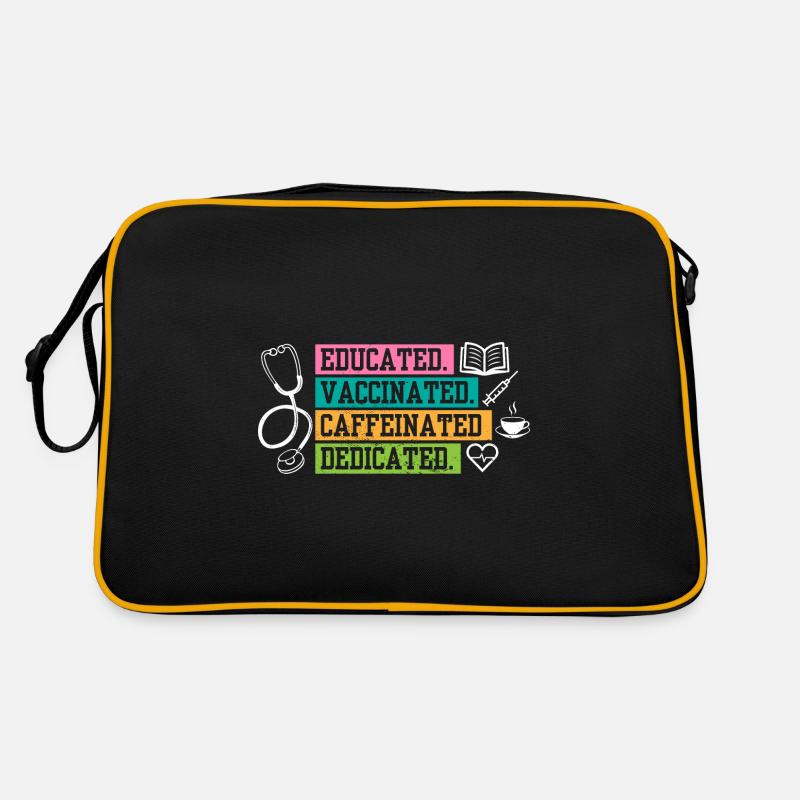 Caffeine Lover Educated Vaccinated Caffeinated Retro Bag