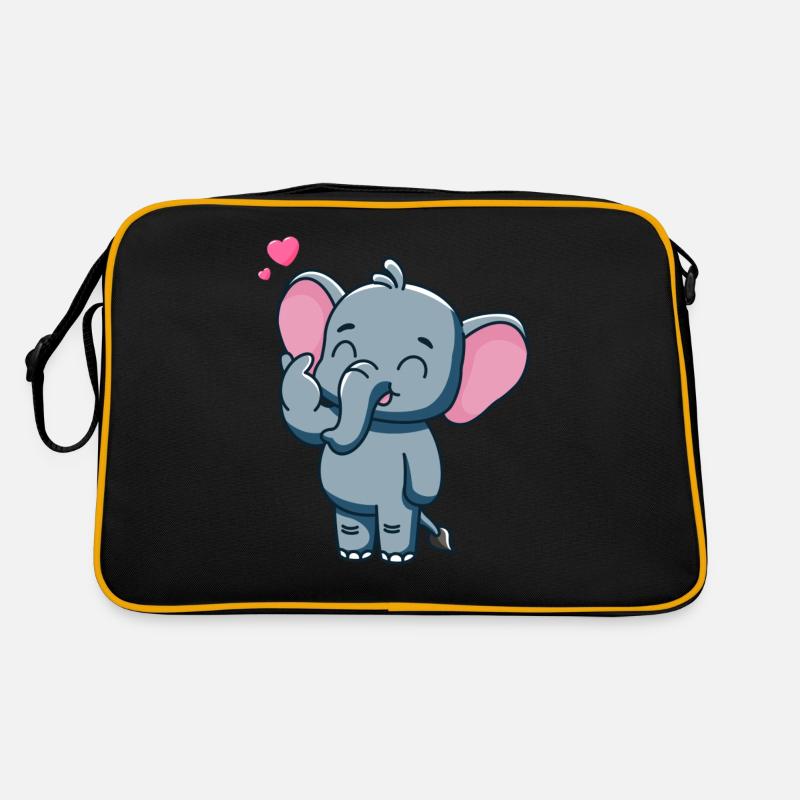 Mignon bébé éléphant avec du cœur Sac Retro