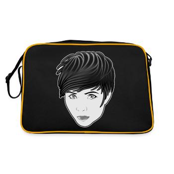 Gothic Woman im Comicstil - Retro Tasche - Schwarz/Gold - Hinten