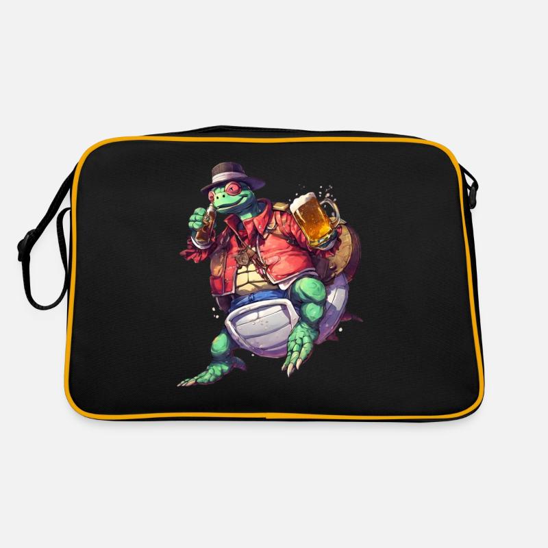 Chill & Shell: Schildkröte mit Bier-Tee Retro Tasche