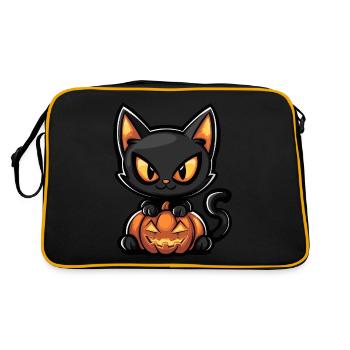 Cat Halloween Cat - Retro Bag - black/gold - Back