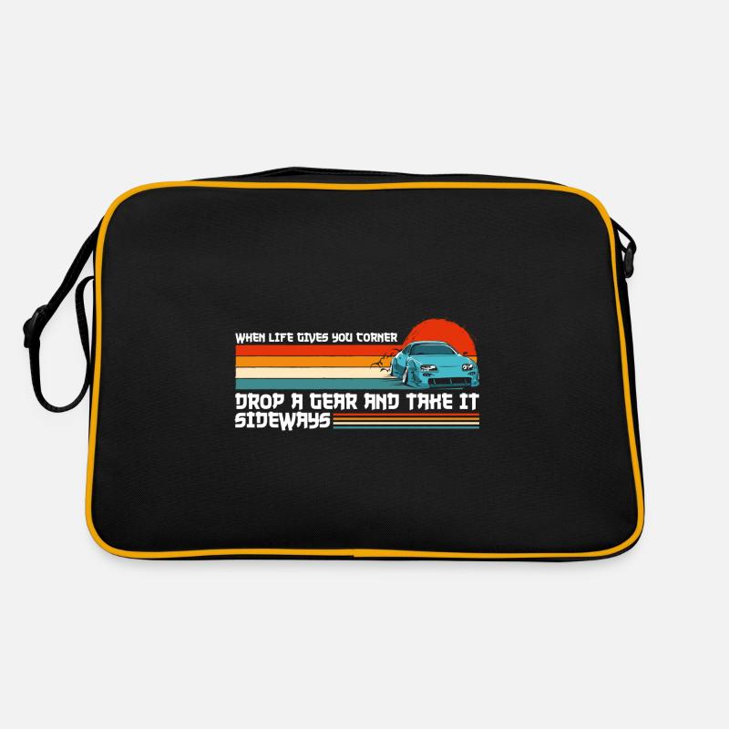 Motorsport Ringtool Drift - Retro Tasche - Schwarz/Gold