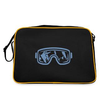 Winterzauber auf dem Snowboard: - Retro Tasche - Schwarz/Gold - Hinten