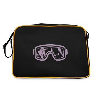 Winterzauber auf dem Snowboard: - Retro Tasche - Schwarz/Gold - Hinten