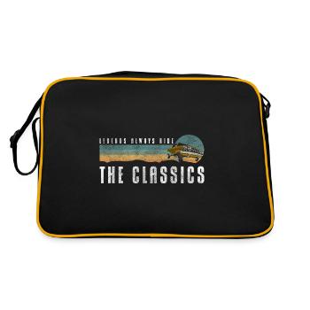 Auto Klassisch Motor Legende - Retro Tasche - Schwarz/Gold - Hinten