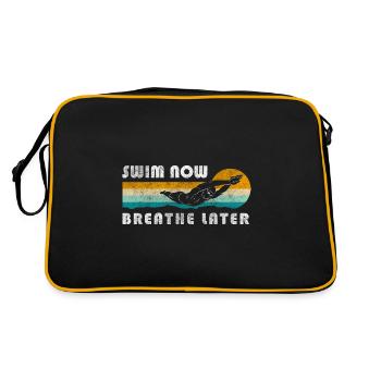 Schwimmen Schwimmbad - Retro Tasche - Schwarz/Gold - Hinten
