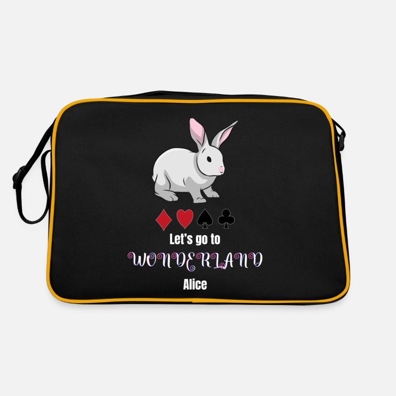 Alice im Wunderland - Retro Tasche - Schwarz/Gold