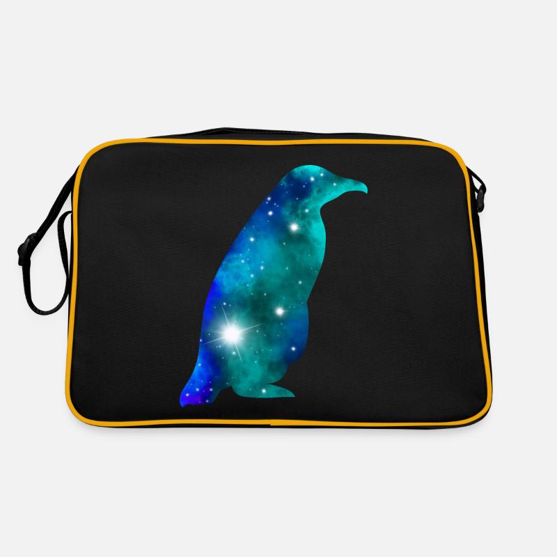 Galaxy Penguin Retro Tasche