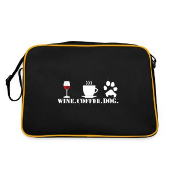 Red wine coffee dog - Retro Bag - black/gold - Back