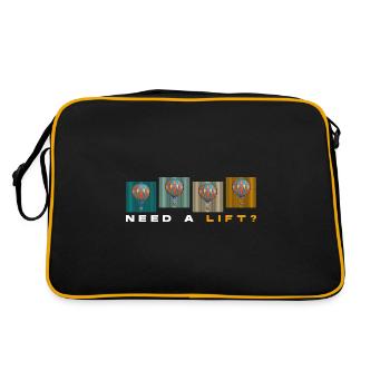 Hot Air Balloon Sky - Retro Bag - black/gold - Back