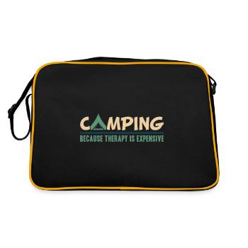 Camper Outdoor Tent Camping - Retro Tasche - Schwarz/Gold - Hinten