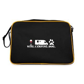 Camping de chien de vin rouge - Sac Retro - noir/or - Dos