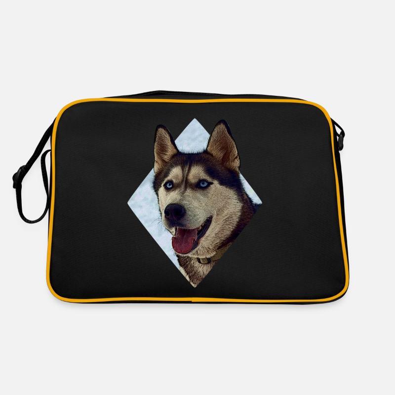Husky - Retro Tasche - Schwarz/Gold