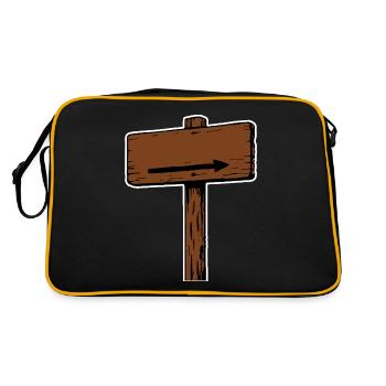 Panneau en bois Panneau indicateur flèche directionnelle - Sac Retro - noir/or - Dos