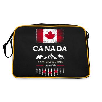 Canada Canada America maple leaf flag flag bear - Retro Bag - black/gold - Back