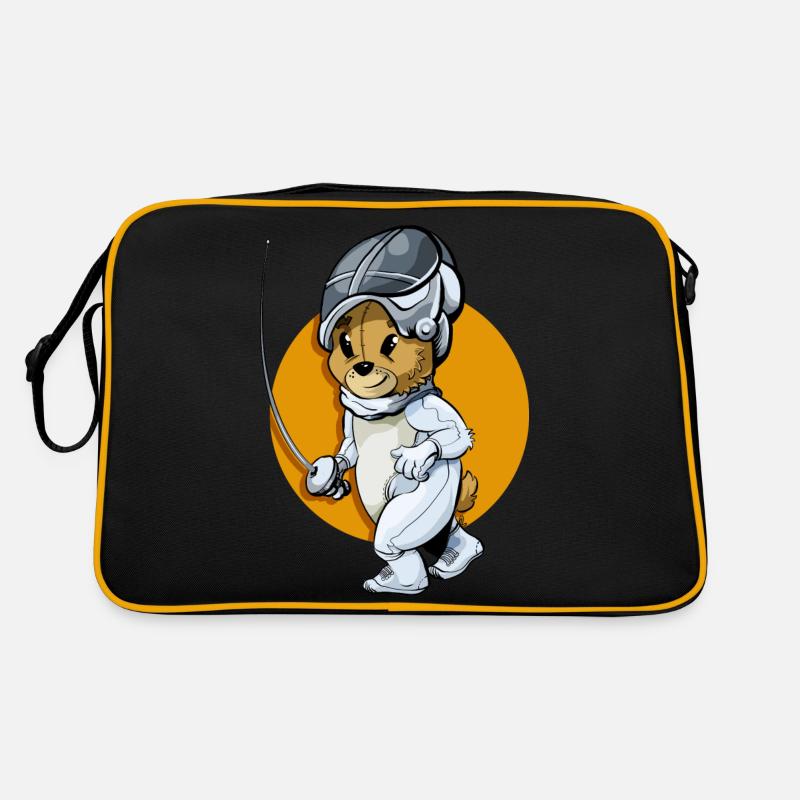 Fechten Maskottchen Retro Tasche