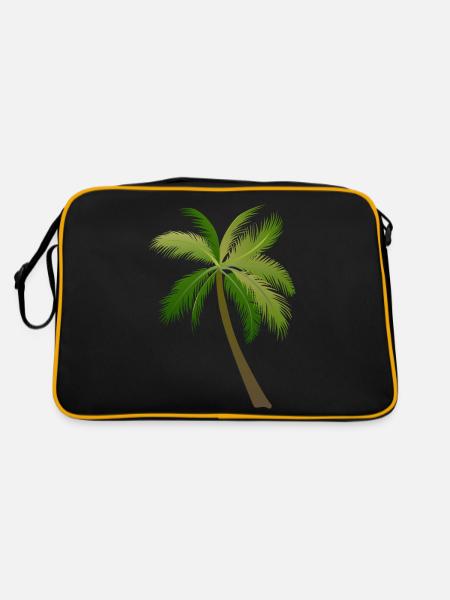 palm tree palm palms - Retro Bag - black/gold - Back