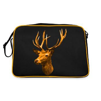 golden deer head - Retro Bag - black/gold - Back