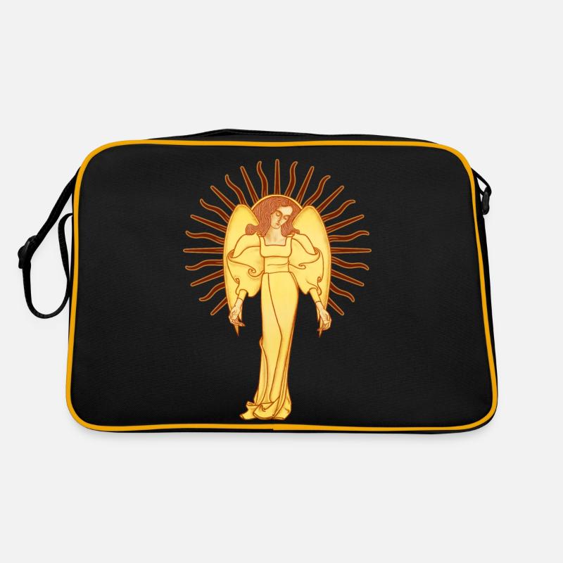 Dein Schutzengel, ein Jugendstil-Engel - Retro Tasche - Schwarz/Gold