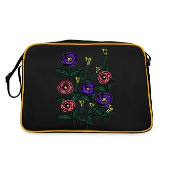 Lisianthus blossom - Retro Bag - black/gold - Back