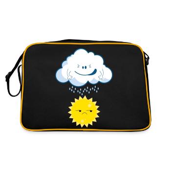 Clouds raining on the sun fun t-shirt - Retro Bag - black/gold - Back