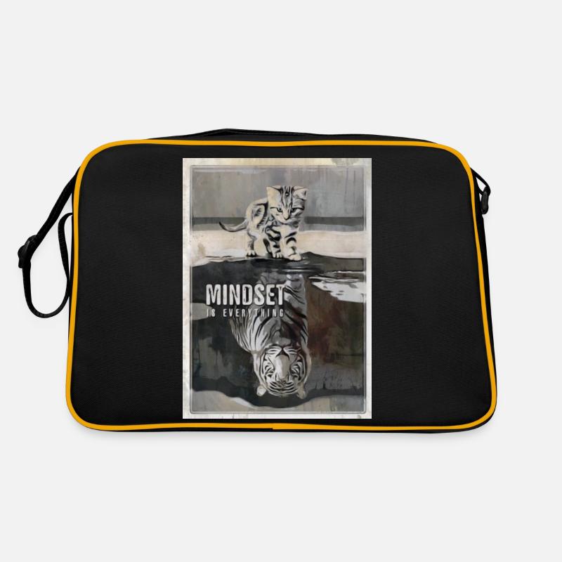 Mindset is Everything Tiger - Retro Tasche - Schwarz/Gold