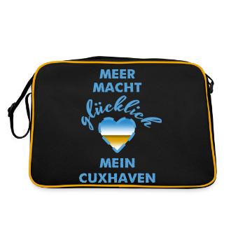 Cuxhaven - Retro Tasche - Schwarz/Gold - Hinten