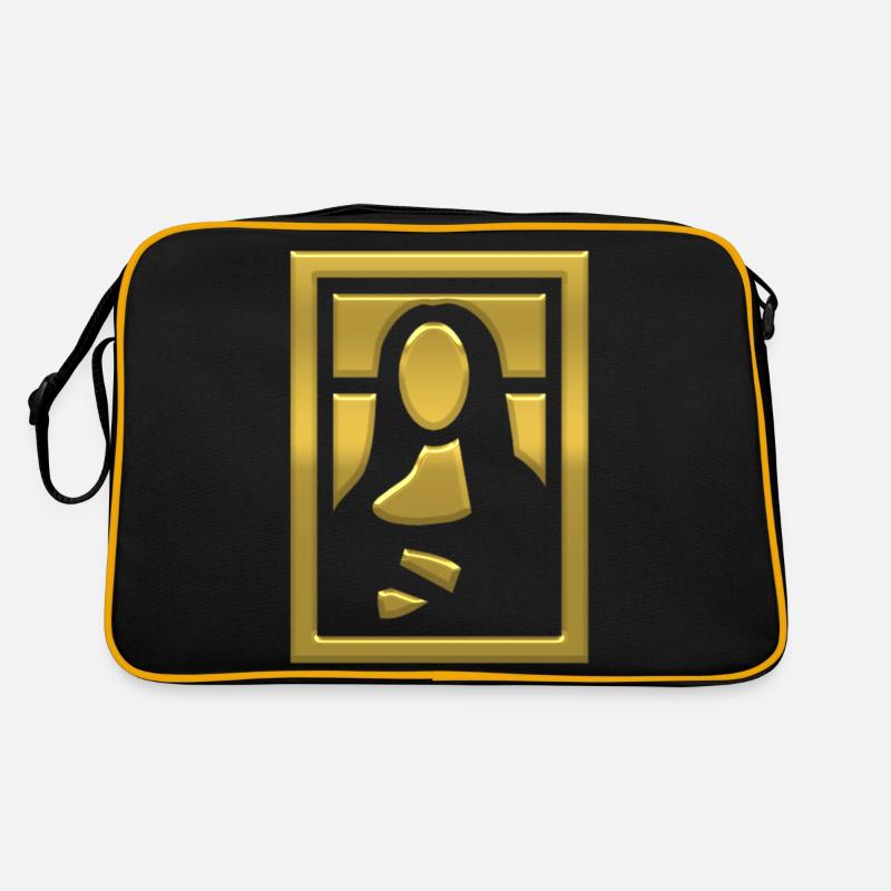 mona lisa spiel - Retro Tasche - Schwarz/Gold