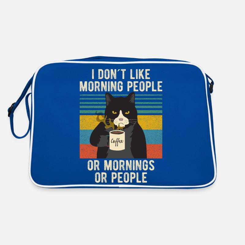 I Hate Morning People And Mornings Coffee Cat Retro Bag