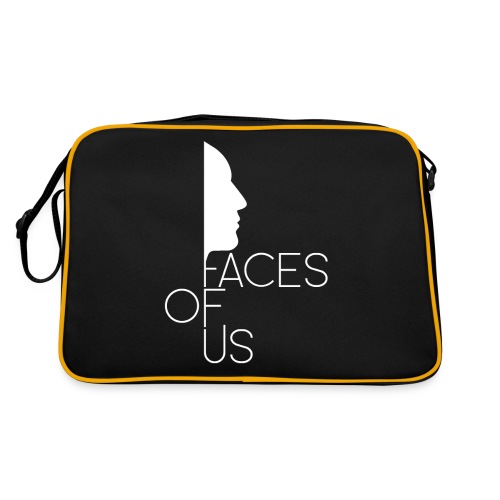 Faces of Us - weiss auf transparent - Retro Tasche