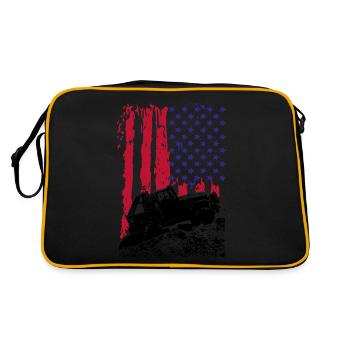 AMERIKANISCHER OFFROADER - Retro Tasche - Schwarz/Gold - Hinten