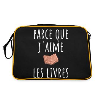 parce que j aime les livres - Sac Retro - noir/or - Dos
