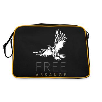 Free Assange Freedom for Julian Assange Pigeon - Retro Bag - black/gold - Back