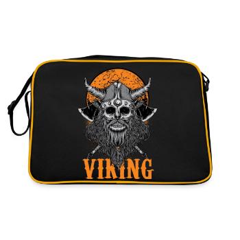 Crâne viking avec casque et barbe Nordmann Wild - Sac Retro - noir/or - Dos